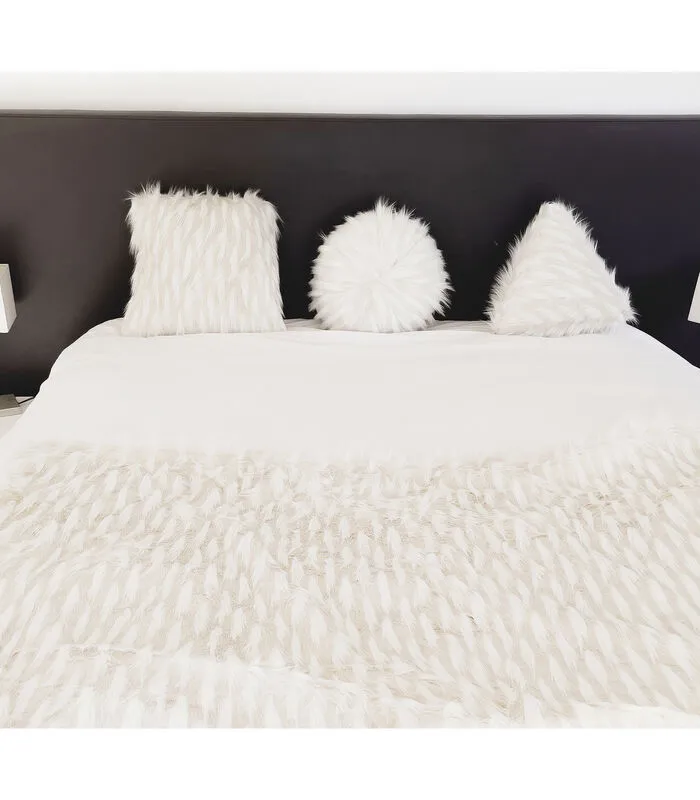 MX HOME Kussen Pyramide In Wit Imitatiebont 4 MX HOME Kussen Pyramide In Wit Imitatiebont - Image 2