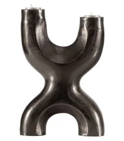 WOOOD Exclusive Exclusive Don Kaarsenstandaard X-Vorm - Metaal - Zwart - 30x20x8