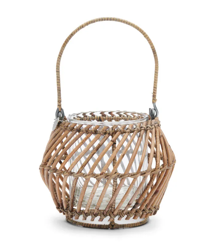 Rivièra Maison Waxinelichtjeshouder - Theelichthouder - Rustic Rattan Diagonal Weave - Naturel 3 Rivièra Maison Waxinelichtjeshouder - Theelichthouder - Rustic Rattan Diagonal Weave - Naturel