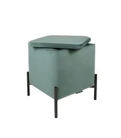 Leitmotiv Poef Snog - Jade Groen/Zwart - 45x45x47cm