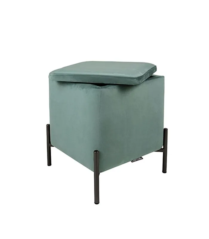 Leitmotiv Poef Snog - Jade Groen/Zwart - 45x45x47cm 3 Leitmotiv Poef Snog - Jade Groen/Zwart - 45x45x47cm