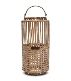 Rivièra Maison Lantaarn, Windlicht, Kaarsenhouder - Webbing - Bruin