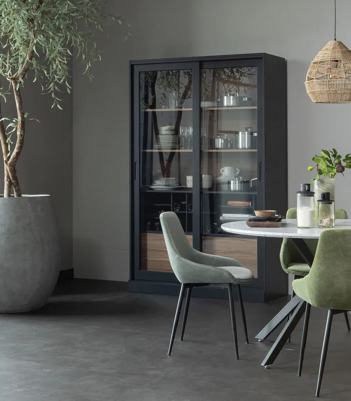 WOOOD Exclusive Exclusive James Vitrinekast - Grenen - Zwart - 200x125x47 5 WOOOD Exclusive Exclusive James Vitrinekast - Grenen - Zwart - 200x125x47 - Image 3