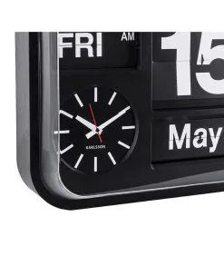 Karlsson Wandklok Big Flip - Zwart - 43x43x16cm -Meubilair Geschäft 2c27c9c781a64e8182c4608533767561