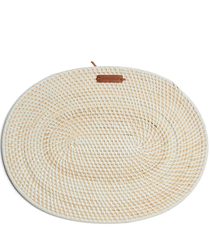 Rivièra Maison Placemat Ovaal, Gevochten Onderlegger - Crystal Bay - Wit/ Beige 3 Rivièra Maison Placemat Ovaal, Gevochten Onderlegger - Crystal Bay - Wit/ Beige