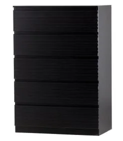 WOOOD Jente Ladekast 5 Lades - Grenen - Zwart - 119,4x83x45.8