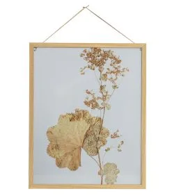 BePureHome Fotolijst Met Droogbloemen Potpourri – Hout/Glas – Naturel – 50x40x3