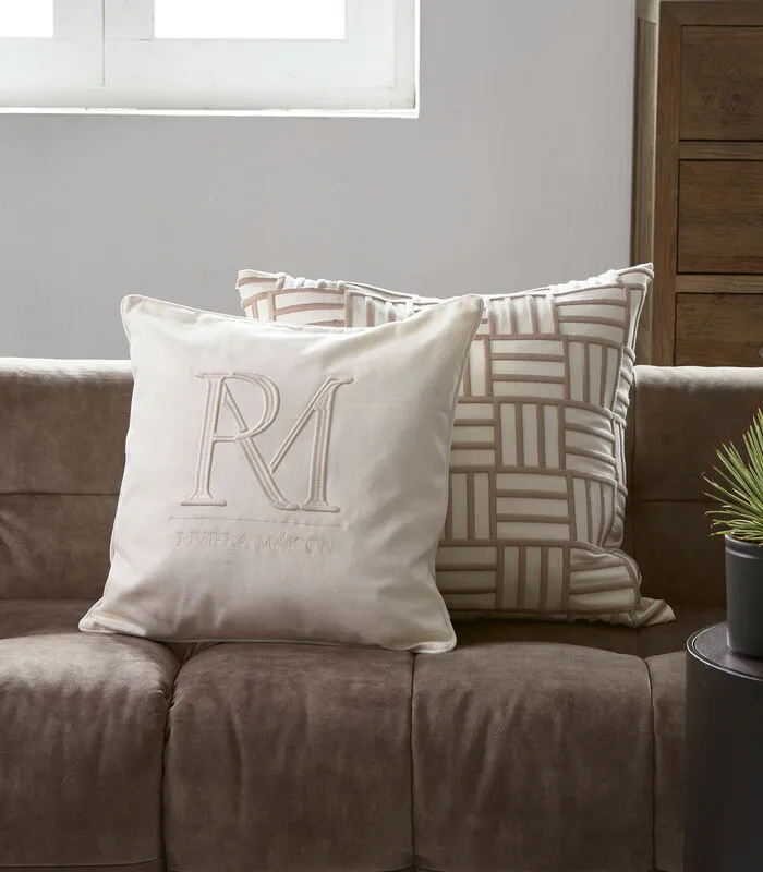 Rivièra Maison Kussenhoes, Kussensloop 50x50, Sierkussen RM Logo - Monogram - Wit - 4 Rivièra Maison Kussenhoes, Kussensloop 50x50, Sierkussen RM Logo - Monogram - Wit - - Image 2