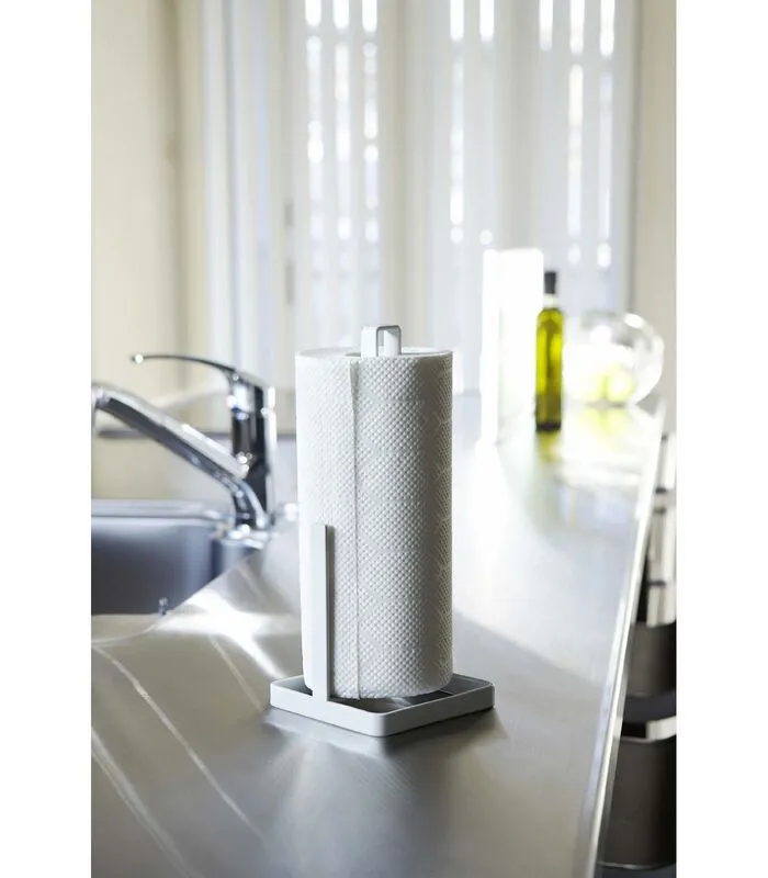 Yamazaki Kitchen Paper Holder - Tower - White 4 Yamazaki Kitchen Paper Holder - Tower - White - Image 2