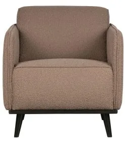 BePureHome Statement Fauteuil Met Arm - Boucle - Nougat - 77x72x93