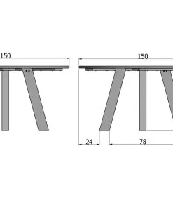WOOOD Rhonda Eetkamertafel XL - Eiken - Blacknight - 75x150x150 -Meubilair Geschäft 2fba7ff566194bbb9428e6cac4b9d7e4