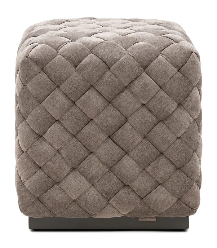 Rivièra Maison Riviera Maison Poef Vierkant - Room 48 Stool - 40x40 Cm - Bruin 3 Rivièra Maison Riviera Maison Poef Vierkant - Room 48 Stool - 40x40 Cm - Bruin