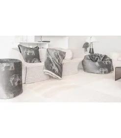 MX HOME Plaid Met Grijze Geborduurde Olifanten -Meubilair Geschäft 3043c961311046319c617d72e7627169