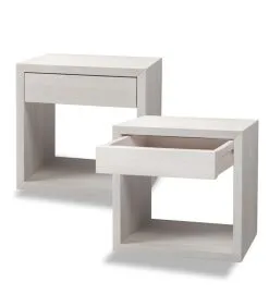 WOODEK 2 X Zwevend Nachtkastje HUGO Met Lade In Berkenhout