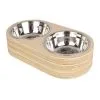 PRESENT TIME Voerbakjes Set Dinner Time - Large - Licht Hout - 18x7,8cm