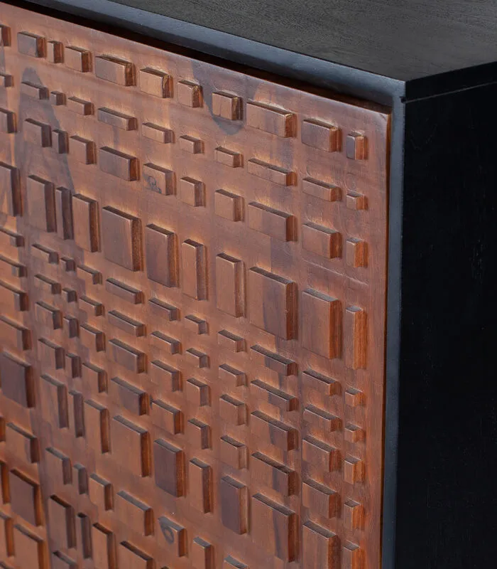 BePureHome Nuts 4-Deurs Kast - Hout - Walnoot/zwart - 140x114x40 6 BePureHome Nuts 4-Deurs Kast - Hout - Walnoot/zwart - 140x114x40 - Image 4