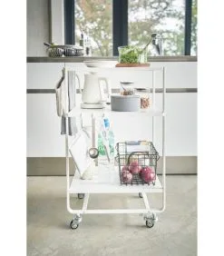 Yamazaki 3-tiered Kitchen Wagon - Tower - White 9 Yamazaki 3-tiered Kitchen Wagon - Tower - White -Meubilair Geschäft 331ed1eb89fe446c9e6a5644311640fe