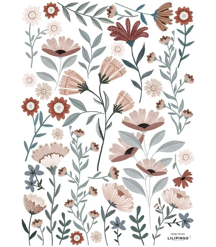 Lilipinso Muursticker Kinderkamer - Oceaanbloemen 3 Lilipinso Muursticker Kinderkamer - Oceaanbloemen