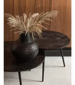 WOOOD Leo Bijzettafel - Teak/Ijzer - Zwart - 45x58x58 -Meubilair Geschäft 344e189f99f145b1ba8d60c616b5ff39