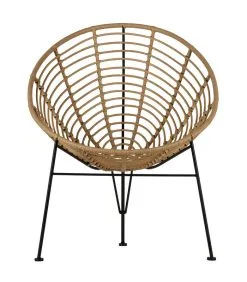 WOOOD Loungestoel Buiten Jane - PE/Metaal - Naturel - 88x72x81 -Meubilair Geschäft 351628dddc9b474088a0095b1ef3de1c