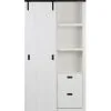 VTwonen Slide Kast Barn - Bezaagd Grenen - Wit - 230x122x37 -Meubilair Geschäft 3641b45d8a6a46a98799c300c290dd2d