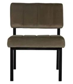 WOOOD Exclusive Exclusive Kaja Fauteuil - Velvet - Army - 72x55x74