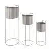 PRESENT TIME Plantenpot Set Essence - IJzer Warm Grijs - Rond - 80x28cm & 28x23cm & 50x19cm