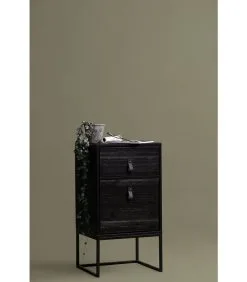 WOOOD Zola Nachtkastje Incl. Lade En Deur - Grenen - Zwart - 74x40x35 -Meubilair Geschäft 378c24d3832b41289ab1ad1dbf38bdab