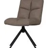 WOOOD Exclusive Exclusive Vinny Draaibare Eetkamerstoel - Leerlook - Taupe - 80x48x45 -Meubilair Geschäft 379c3c6bdfbe4140aafda617ed4234e3