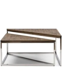 Rivièra Maison Salontafel Industrieel - Leccy Triangle Coffee Table Set Of 2 - Bruin