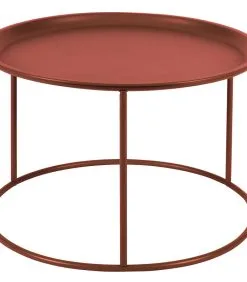 WOOOD Ivar Bijzettafel L - Metaal - Rood - 38x56x56