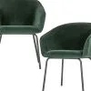 WOOOD Sien Eetkamerstoel - Velvet - Groen - Set Van 2 -Meubilair Geschäft 39a4ae190fb14027a09246476bb5e001