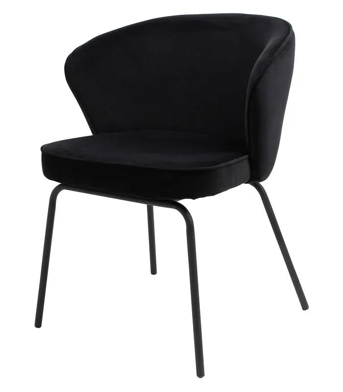 BePureHome Admit Eetkamerstoel - Fluweel - Zwart - Set Van 2 6 BePureHome Admit Eetkamerstoel - Fluweel - Zwart - Set Van 2 - Image 4