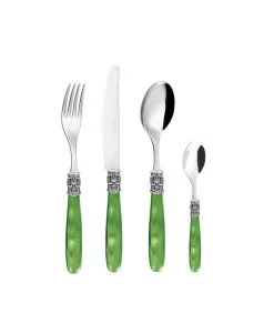 Eme Bestekset Mona Lisa 18/10 24-delig Groen Zilver 6-persoons