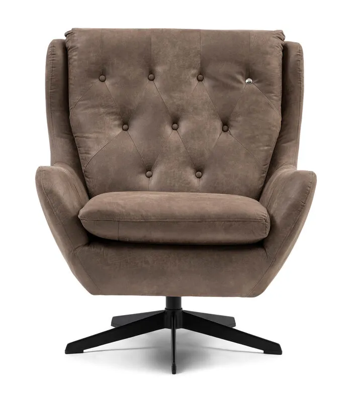 Rivièra Maison Riviera Maison Fauteuil Draaibaar - The Statesman Armchair - Bruin 3 Rivièra Maison Riviera Maison Fauteuil Draaibaar - The Statesman Armchair - Bruin
