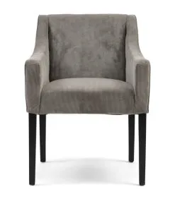 Rivièra Maison Eetkamerstoel Met Armleuning - Savile Row Dining Armchair - Ribstof - Grijs