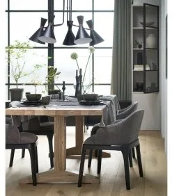 VTwonen Scroll Eetkamerstoel - Stof - Warm Grijs - 76x53x50 -Meubilair Geschäft 3ddcc98a6a454d1a85e23dcd8a4cf093