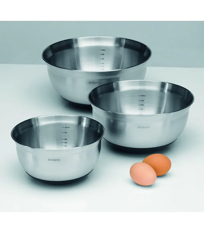 Brabantia Profile Mengkommenset, Antislip Bodem, Matt Steel/Black 3 Brabantia Profile Mengkommenset, Antislip Bodem, Matt Steel/Black