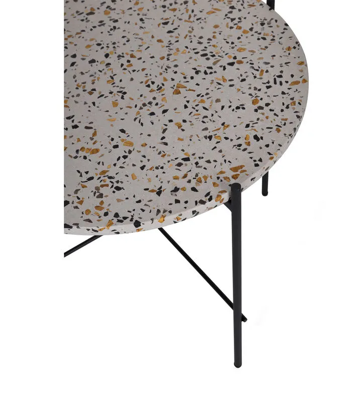 WOOOD Exclusive Exclusive Vayen Bijzettafel - Terrazzo - Grijs - 49x63x63 4 WOOOD Exclusive Exclusive Vayen Bijzettafel - Terrazzo - Grijs - 49x63x63 - Image 2