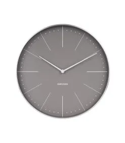 Karlsson Wandklok Normann Station - Warm Grijs, Geborsteld Case - Ø37,5cm