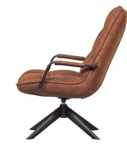 WOOOD Jouke Draaifauteuil Met Armleuning - Kunstleer - Cognac - 96x70x85 -Meubilair Geschäft 4398fc2530ac461d98e5c8ec4444bac4