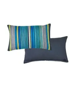 Blanc Des Vosges ARC EN CIEL Bleu Paon - Kussensloop 30 X 50 Cm