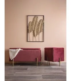 PRESENT TIME Muurkunst Feathers - IJzer, Goud - 89x53x1,5cm -Meubilair Geschäft 473a169fd3c94dba9ab023eec7136d97