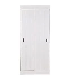 WOOOD Plankenkast Met Schuifdeuren Row - Grenen - Wit - 195x85x44