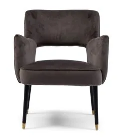 Rivièra Maison Eetstoel Laurel DAC Vel III Anthr - Polyester, Rubberhout - (LxBxH) 67.0x69.0x81.0 Cm