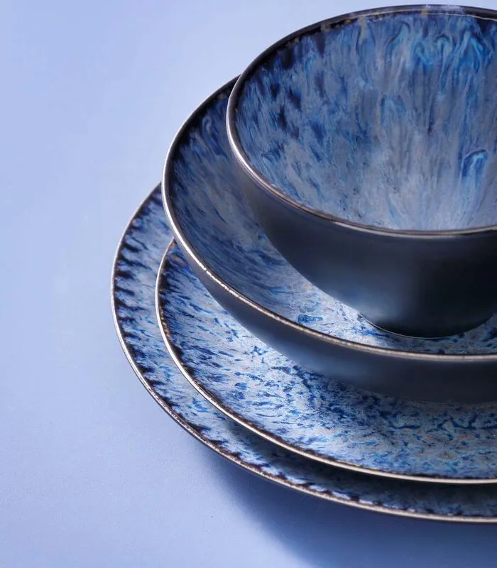 Palmer Bord Lester 27 Cm Blauw Zwart Stoneware 2 Stuk(s) 6 Palmer Bord Lester 27 Cm Blauw Zwart Stoneware 2 Stuk(s) - Image 4