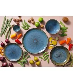 Palmer Serviesset Lotus Stoneware 6 Persoons 24delig Turquoise -Meubilair Geschäft 48c63836b9354dad9a70596c98f62508