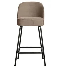 BePureHome Vogue Barstoel - Fluweel - Khaki - 89x50x55