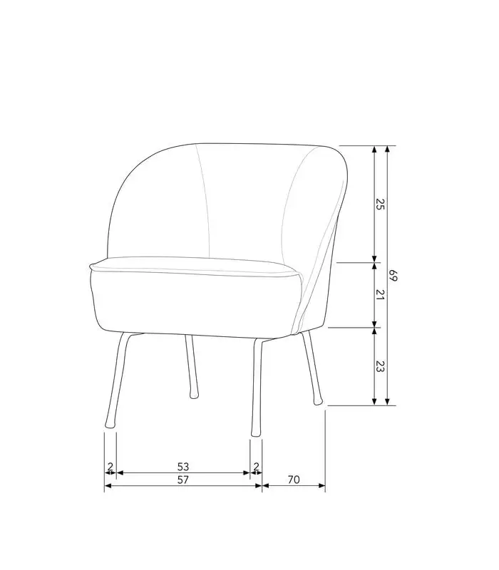 BePureHome Vogue Fauteuil - Fluweel - Roest - 69x57x70 4 BePureHome Vogue Fauteuil - Fluweel - Roest - 69x57x70 - Image 2