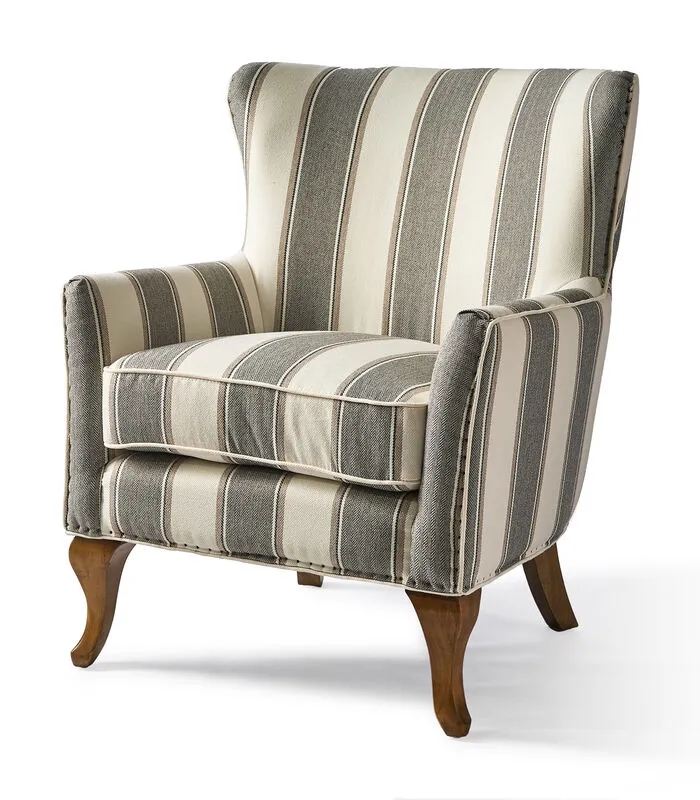 Rivièra Maison Cavendish Armchair Grey Stripe 4 Rivièra Maison Cavendish Armchair Grey Stripe - Image 2
